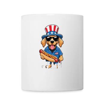 4th Of July American Flag Hotdog BBQ Design - Tasse - Weiß - Vorne