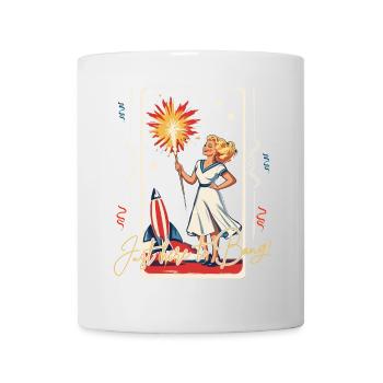 Ici Pour Bang Rétro Vintage Design 4 De Juillet - Mug blanc - blanc - Devant