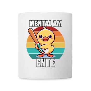 Mental À La Fin Canard Mignon Avec Raquette Rétro - Mug blanc - blanc - Devant