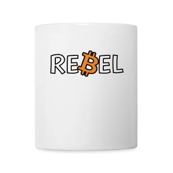Bitcoin Rebel Kryptowährung Enthusiast T-Shirt - Tasse - Weiß - Vorne