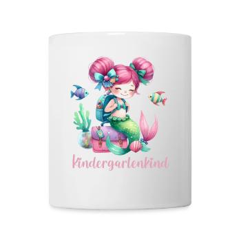 Kindergartenkind Vorschulkind Meerjungfrau - Tasse - Weiß - Vorne