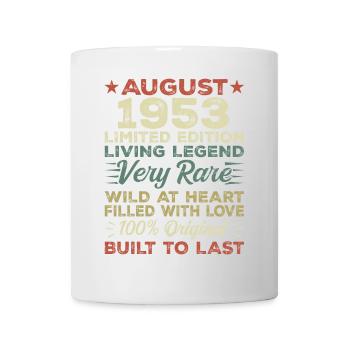 August 1953 - Geschenkidee Für August 1953 - 1953 - Tasse - Weiß - Vorne