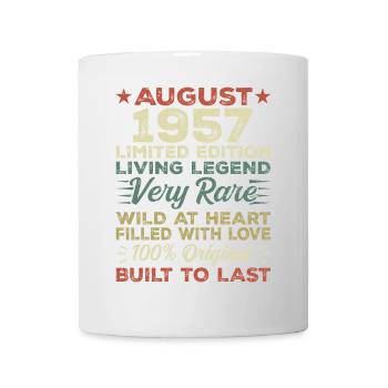 August 1957 - Geschenkidee Für August 1957 - 1957 - Tasse - Weiß - Vorne