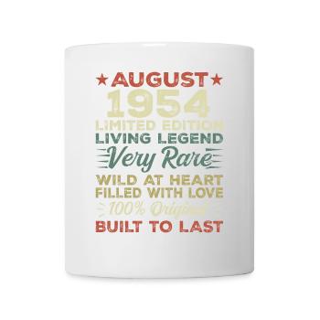 August 1954 - Geschenkidee Für August 1954 - 1954 - Tasse - Weiß - Vorne