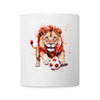 Lion Football Coloré Serbie Srbija Animal Design Print - Mug blanc - blanc - Devant