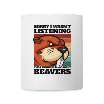 Dachte an Biber castor canadensis - Tasse - Weiß - Vorne