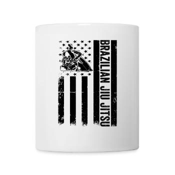 Brazilian Jiu Jitsu US Flag Jiu Jitsu - Mug - white - Front