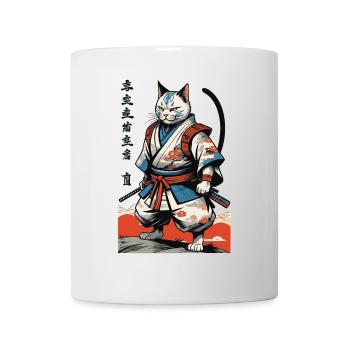 Samurai Cat Vintage Ukiyo-E Japanese - Mug - white - Front