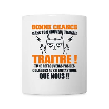 Departure Colleague Coworkers Gift Traitor Cat - Mug - white - Front