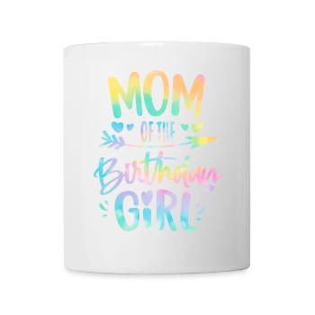 Maman de la fille d’anniversaire Tie Dye Colorée Maman d’anniversaire - Mug blanc - blanc - Devant
