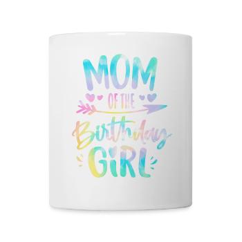 Maman de la fille d’anniversaire Tie Dye Colorée Maman d’anniversaire - Mug blanc - blanc - Devant