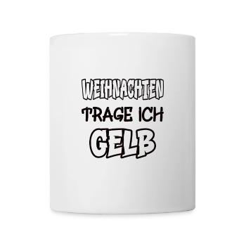 Weihnachten trage ich gelb Spruch Farbe gelb - Tasse - Weiß - Vorne