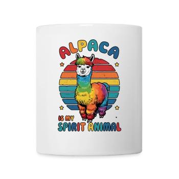 Alpaca Spirit Animal, Rainbow Alpaca Art, Fun - Mug - white - Front