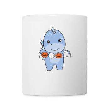 Dino Happy Halloween Pumpkin Ghost Costume - Mug - white - Front