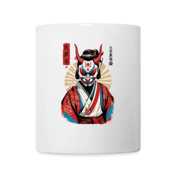 Oni Démon Masque Samouraï Japonais Oeuvre - Mug blanc - blanc - Devant