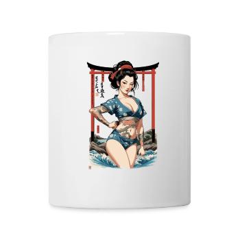 Kunoichi Ninja Geisha Samurai Artwork Japan Style - Mug - white - Front