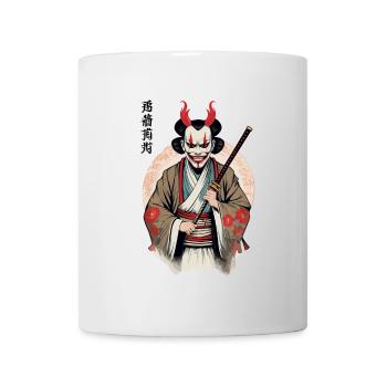 Oni Demon Mask Samurai Japan Culture Aesthetic - Mug - white - Front