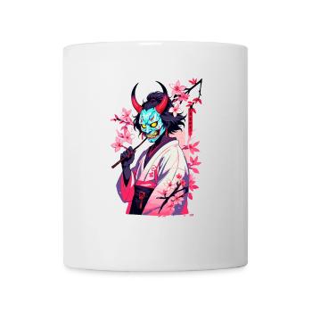 Oni Samouraï Vaporwave Esthétique Démon Japonais - Mug blanc - blanc - Devant