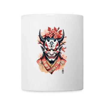 Oni Démon Masque Samouraï Esthétique Yokai - Mug blanc - blanc - Devant