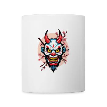 Oni Dämonen Maske Samurai Japanischer Geist - Tasse - Weiß - Vorne