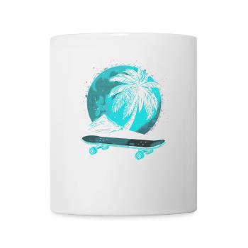 Planche à roulettes vintage - Mug blanc - blanc - Devant