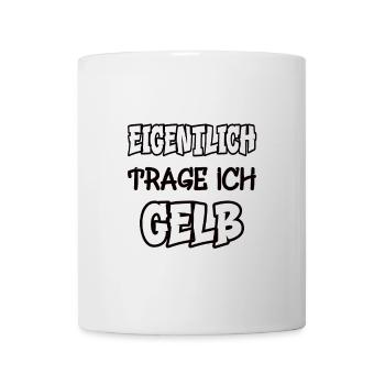Eigentlich trage ich gelb Spruch Farbe gelb - Tasse - Weiß - Vorne