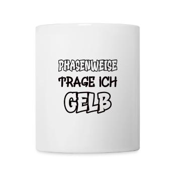 Phasenweise trage ich gelb Spruch Farbe gelb - Tasse - Weiß - Vorne