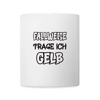 Fallweise trage ich gelb Spruch Farbe gelb - Tasse - Weiß - Vorne