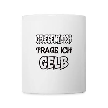 Gelegentlich trage ich gelb Spruch Farbe gelb - Tasse - Weiß - Vorne