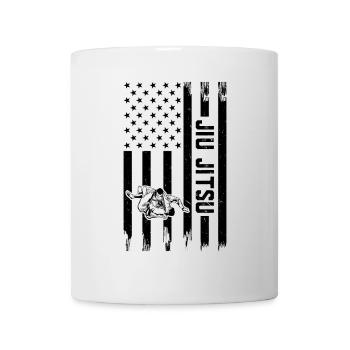Jiu Jitsu US Flag Brazilian Jiu Jitsu Fighter - Tasse - Weiß - Vorne