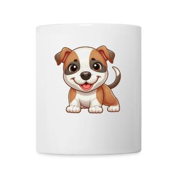 Cute Pitbull Dog Cartoon Comic Cute - Mug - white - Front