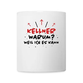 Kellner Spruch Restaurant Lustige Kellner Geschenk - Tasse - Weiß - Vorne