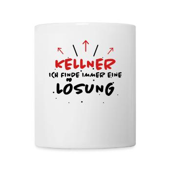 Kellner Spruch Restaurant Lustige Kellner Geschenk - Tasse - Weiß - Vorne