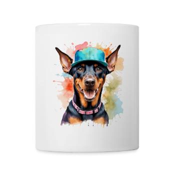 Doberman Snapback Cap Dog Funny Design Print - Mug - white - Front