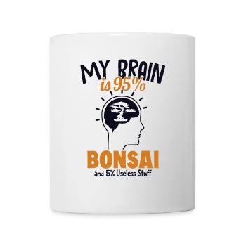 Mein Gehirn besteht zu 95% aus Bonsai Penjing Indoor Bonsai - Tasse - Weiß - Vorne
