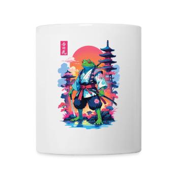 Samurai Frosch & Aesthetic Vaporwave Stil - Tasse - Weiß - Vorne