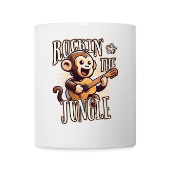 Rockin The Jungle Funny Monkey Plays Guitar - Mug - white - Front