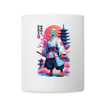 Samurai Ente im Aesthetic Vaporwave Stil - Tasse - Weiß - Vorne