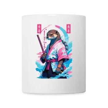 Samurai Otter Aesthetic Vaporwave Asiatischer Stil - Tasse - Weiß - Vorne