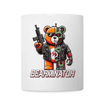 Bearminator Funny Cyborg Teddy Bear Design - Mug - white - Front