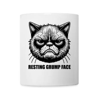Resting Grump Face cat grumpy FaceHumor Sarcastic - Mug - white - Front