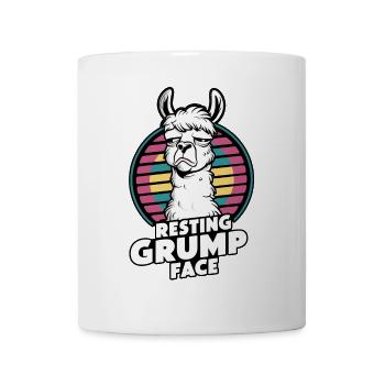 Resting Grump Face Llama Humor Retro Style - Mug - white - Front