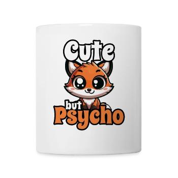 Niedlicher, aber psycho Fuchs Entzückendes Kawaii Tierdesign - Tasse - Weiß - Vorne