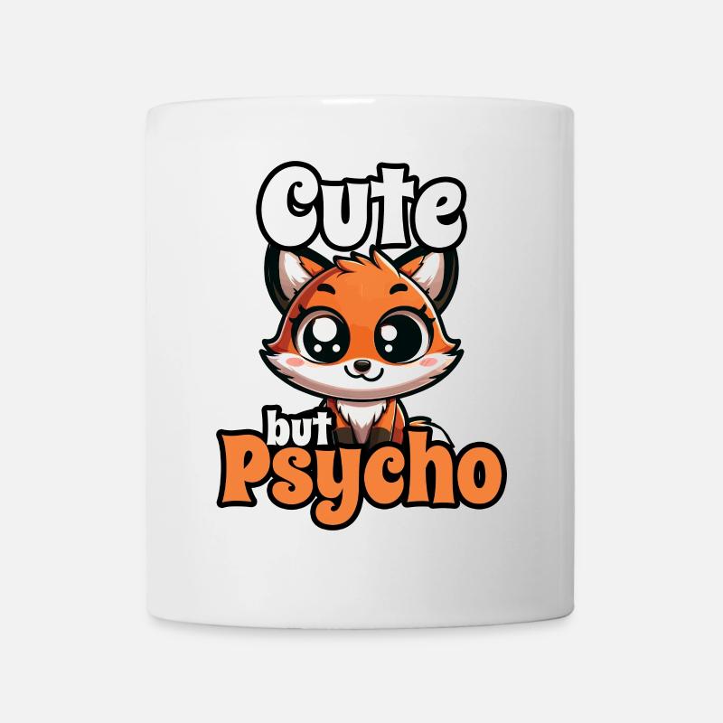 Mignon mais psycho renard adorable design d’animal kawaii - Mug blanc - blanc
