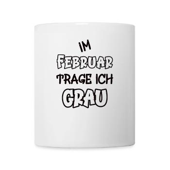 In February I wear gray saying color gray - Mug - white - Front