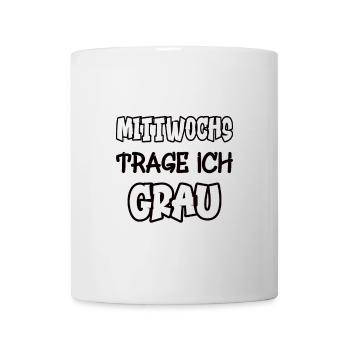 Les mercredis je porte du gris Dire Couleur gris - Mug blanc - blanc - Devant