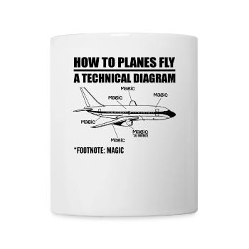 Wie Flugzeuge fliegen Lustiger Luftfahrtingenieur Pilot Airpl - Tasse - Weiß - Vorne