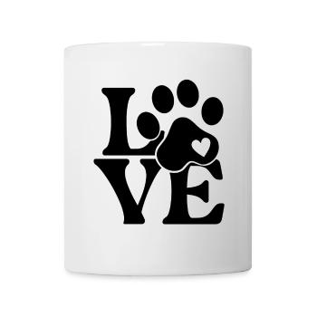 Love for Dogs Paw Print - Mug - white - Front