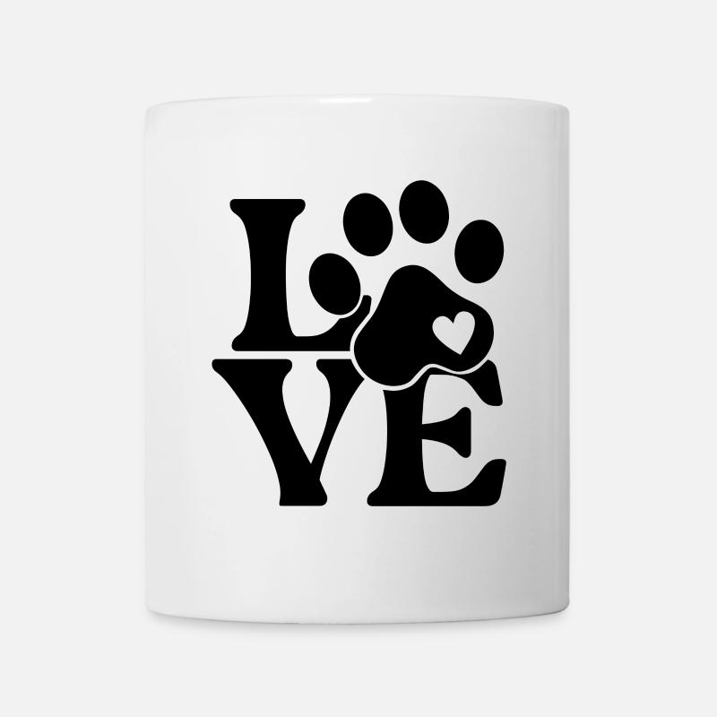 Amour pour les chiens Empreinte de patte - Mug blanc - blanc