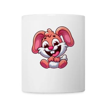 Süßer Hase Kaninchen Bunny Cartoon Rosa Pink - Tasse - Weiß - Vorne